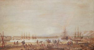 Uitzicht op de Nieuwe Haven van Toulon en het Eskader van de Koning, 1777